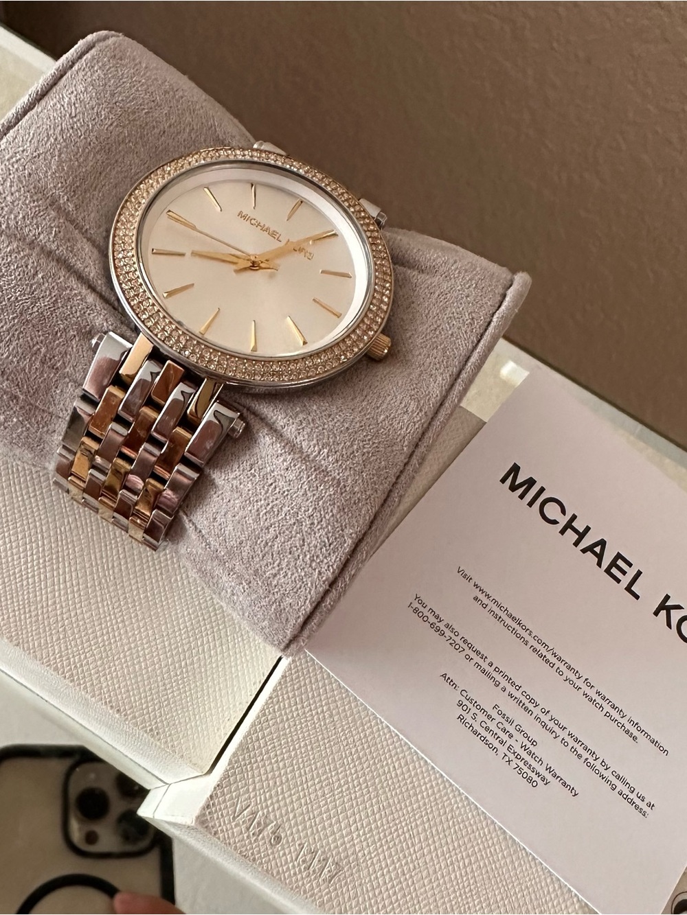 Michael Kors Two-Tone Gold and Silver Crystal Bezel Women's Watch